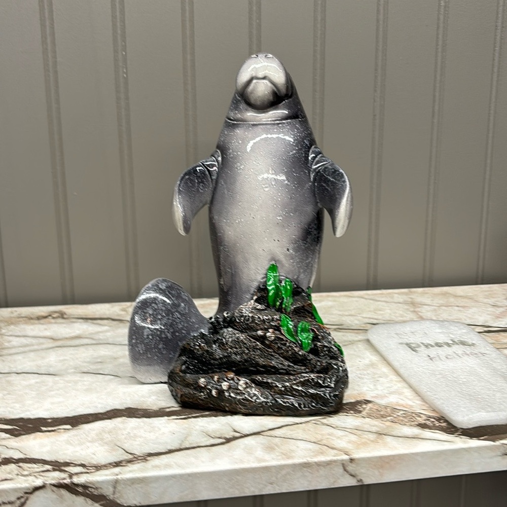 Manatee phone holder or business card holder
